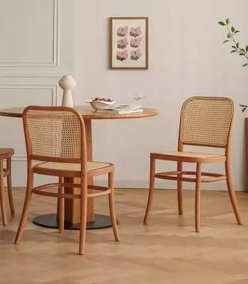 Sedia da pranzo con schiena in legno massello di rotino per mobili da pranzo W47.4CM*D44.6CM*H83.5CM