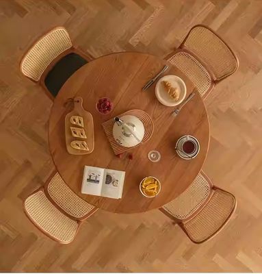 Sedia da pranzo con schiena in legno massello di rotino per mobili da pranzo W47.4CM*D44.6CM*H83.5CM