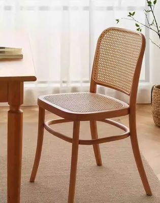 Sedia da pranzo con schiena in legno massello di rotino per mobili da pranzo W47.4CM*D44.6CM*H83.5CM