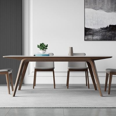 Simple Light Luxury Solid Wood Dining Table Set per interni moderni e chic