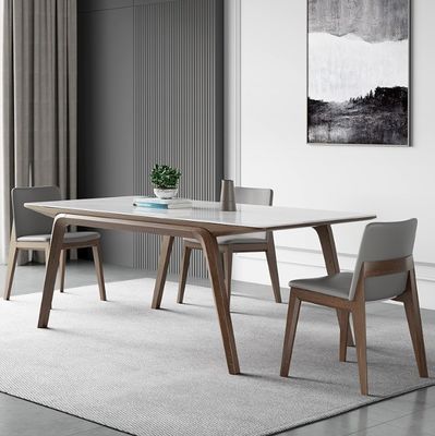 Simple Light Luxury Solid Wood Dining Table Set per interni moderni e chic