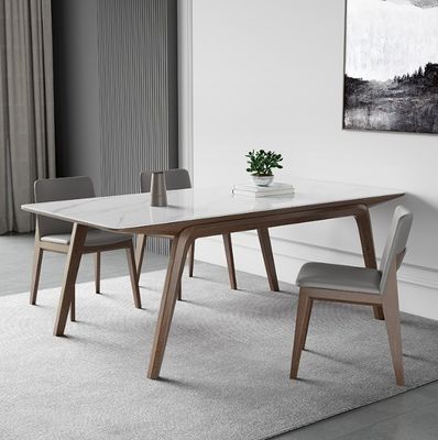 Simple Light Luxury Solid Wood Dining Table Set per interni moderni e chic