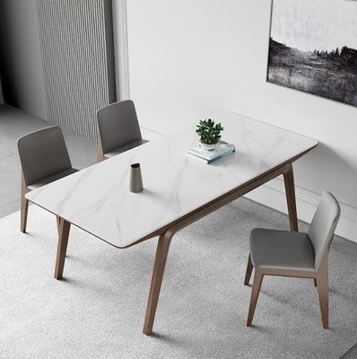 Simple Light Luxury Solid Wood Dining Table Set per interni moderni e chic