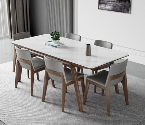 Simple Light Luxury Solid Wood Dining Table Set per interni moderni e chic
