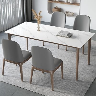 Arredamento per la sala da pranzo Tavolo da pranzo in legno con materiale di copertura a effetto marmo