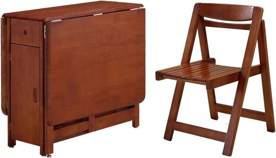 Home Office Tavolo da pranzo pieghevole in legno massello in colore noce americano con cornice e stile solidi