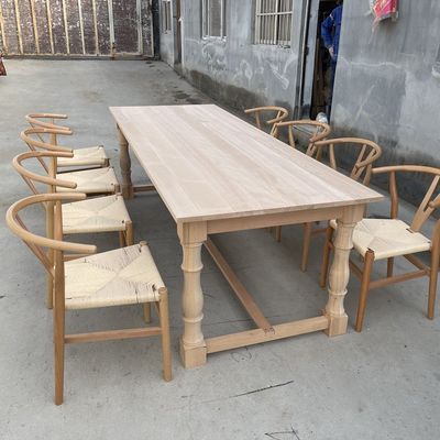 Nitrolacquer Finish American Color Tables Rectamgle In legno massello Tavolo da pranzo pieghevole per design moderno semplice