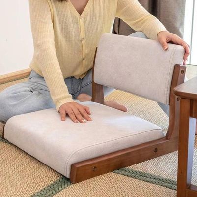 Sedile da tè in legno tatami giapponese personalizzato senza gambe con sostegno alla schiena