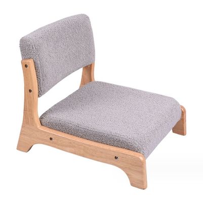Imballaggio per la posta in stile giapponese Tatami Legless Wood Floor Tea Chair in legno massello con supporto posteriore