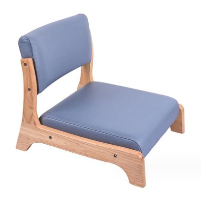 Imballaggio per la posta in stile giapponese Tatami Legless Wood Floor Tea Chair in legno massello con supporto posteriore