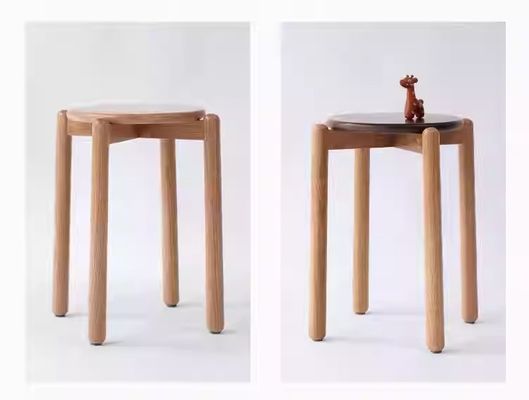 Scaffale in legno impilabile Sedile da pranzo in legno massello semplicemente progettato con materiale di copertura in legno di quercia