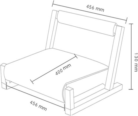 Sedile da terra tatami giapponese in legno massello con sostegno posteriore