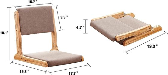 Imballaggio postale Y Sedile di svago stile tatami giapponese Legno a terra senza gambe Sedile da tè con supporto posteriore