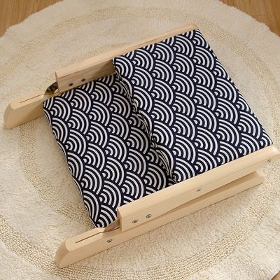 Sedile da soggiorno in stile moderno Tatami giapponese in legno senza gambe Sedile da tè con sostegno posteriore Sedile da pavimento in legno massiccio