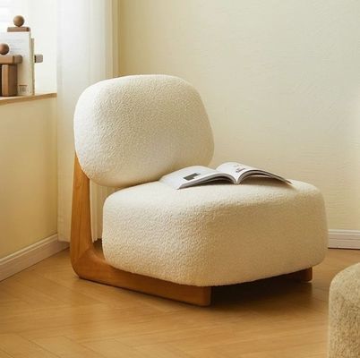 Aggiornate il vostro hotel con il design nordico Sedie in legno massello moderne Cameriera in lana di agnello Sedie in legno