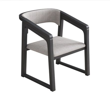 Poltrona in legno massello in pelle in legno in PU W56*D51*H71CM Poltrona da pranzo di design nordico Poltrona in legno moderna