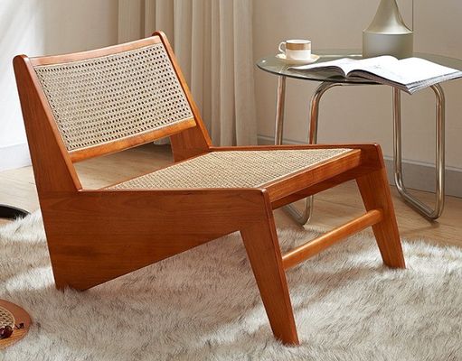 Design della sedia del soggiorno Classico di legno massiccio sedia di rotinato per salotto nordico e mobili contemporanei