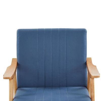 Wabi-Sabi Design Style Tessuto imbottito Legno massello Salone di svago Divano in legno Poltrona per soggiorno