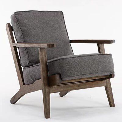 Sedile in legno massello imbottito in tessuto Nitrolacquer Finish Sedile per salotto per il tempo libero