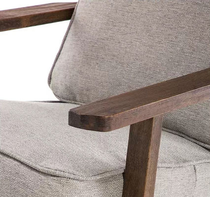 Sedile in legno massello imbottito in tessuto Nitrolacquer Finish Sedile per salotto per il tempo libero