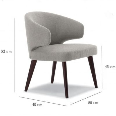 OEM Sì Sala da pranzo Gambe di legno Poltrona di velluto Sedile singolo Sedile ala schienale Sedie da pranzo per mobili da ristorante di lusso