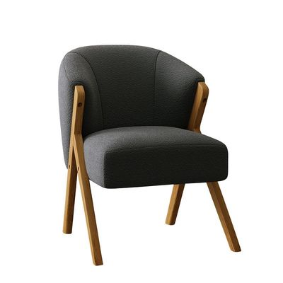 Moderna sedia in legno nordico Cornice in legno massello robusta di cenere per hotel design Divani in legno in lana di agnello di velluto