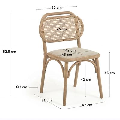 Arredamento per la sala da pranzo Sedile da pranzo in tessuto di lino bianco con cuscinetto e schienale curvo Colore noce Legno in colore personalizzato
