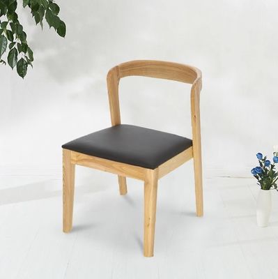 Moderno design nordico Sedile da sala da pranzo in pelle PU in legno massello con finitura in nitrolacque e confezionamento della posta