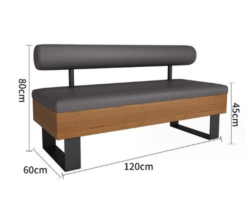 Moderno design nordico Sedile in legno massello PU Pelle Soggiorno Divano Sedie in legno Stand per un'esperienza di seduta confortevole