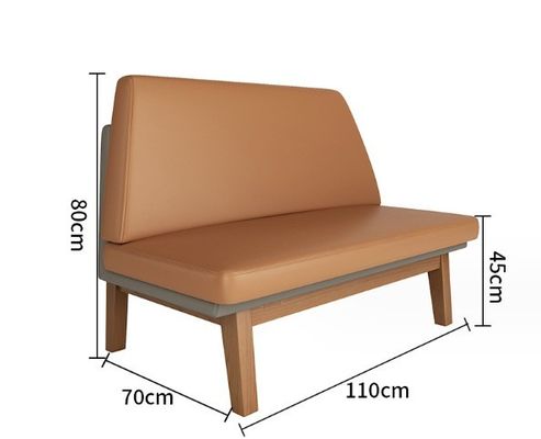 Moderno design nordico Sedile in legno massello PU Pelle Soggiorno Divano Sedie in legno Stand per un'esperienza di seduta confortevole