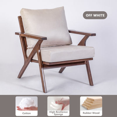 Soggiorno Accent Arm Chair Chair Moderna sedia in legno nordico con velluto di lana di agnello Arredamento di design alberghiero in bianco/nero/giallo