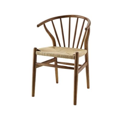 Sedile da ristorante in legno massello tessuto a cordone design nordico moderno europeo mobili da ristorante per posti a sedere