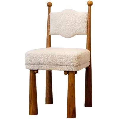 Home Arredamento Moderno Design Sedile morbido Legno agnello lana Sedile da pranzo Per soggiorno e hotel