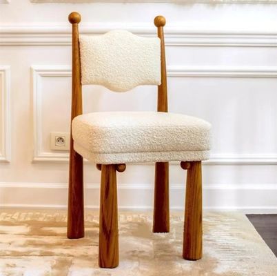 Home Arredamento Moderno Design Sedile morbido Legno agnello lana Sedile da pranzo Per soggiorno e hotel