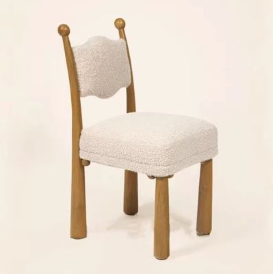 Home Arredamento Moderno Design Sedile morbido Legno agnello lana Sedile da pranzo Per soggiorno e hotel