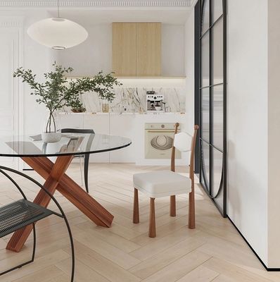 Home Arredamento Moderno Design Sedile morbido Legno agnello lana Sedile da pranzo Per soggiorno e hotel
