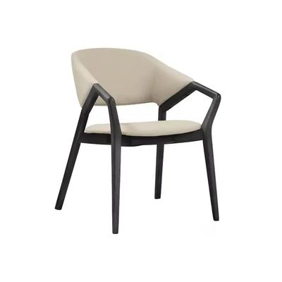 Posta Imballaggio Legno massello PU Pelle Sedile da pranzo per caffè e ristoranti in stile nordico