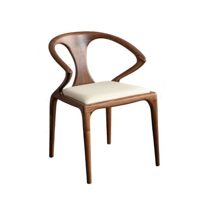 Moderno design nordico Sedile in legno massello per ristorante Sedile da sala da pranzo in pelle in PU W51*D57*H80CM Piegato NO