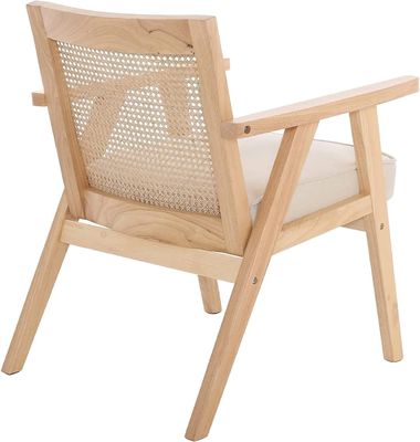 Sedie in legno per soggiorno e hotel Moderno design Sedile morbido Sedile da pranzo in legno massello di rattan