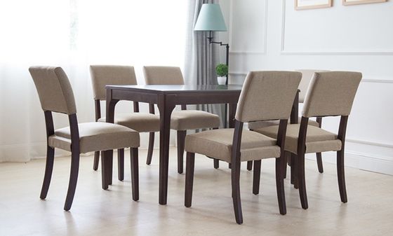 Sedile da pranzo in legno massello imbottito in tessuto colorato Perfetto per arredamento alberghiero / sala da pranzo / ristorante