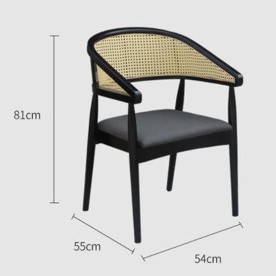 Moderna sedia in legno di rattan per il soggiorno e conveniente in stile di design