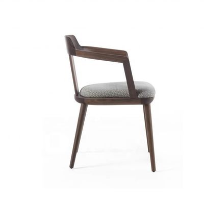 Poltrona da pranzo in legno massiccio con cuscino e poltrona di colore noce di design moderno