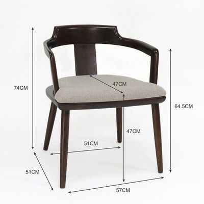 Poltrona da pranzo in legno massiccio con cuscino e poltrona di colore noce di design moderno