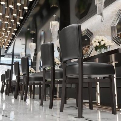 OEM sedia da pranzo in legno con gambe in legno per tessuto nordico PU pelle banchetto hotel ristorante evento e design regolabile