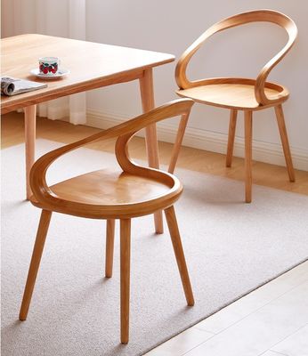 Arredamento per ristoranti Sedile da pranzo in legno massello moderno con finitura cerisa e design nordico