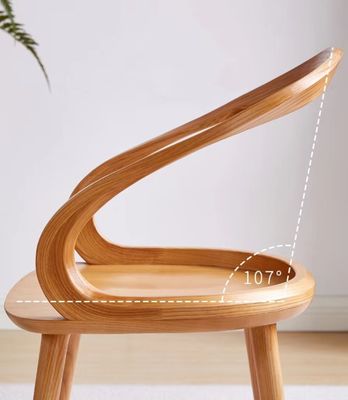 Arredamento per ristoranti Sedile da pranzo in legno massello moderno con finitura cerisa e design nordico