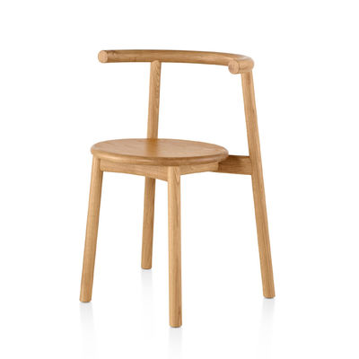 Home Arredamento Salotto nordico Sedile da pranzo in legno massello con schienale e finitura in nitrolacque