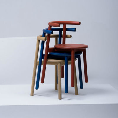 Home Arredamento Salotto nordico Sedile da pranzo in legno massello con schienale e finitura in nitrolacque