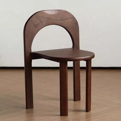 Sedile da pranzo a gambe di legno nero massello con schienale a forma di U in stile classico e sedile elevatore in stile