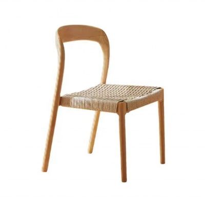 Poltrona da ufficio con poltrona da pranzo in stile tradizionale con sedile tessuto a corda e legno massello